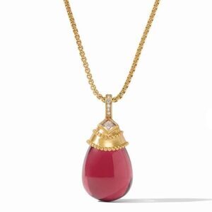 Brand New. $175 Julie Vos  Pendant Necklace red pink